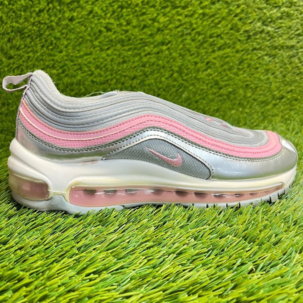 Nike‎ Air Max 97 Girls Size 5.5Y Silver Pink Athletic Running Shoes Sneakers